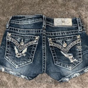 Dark Blue Miss Me shorts